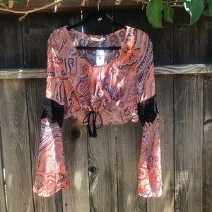 Hippie patterned croptop from Millau (M) ☮️✌🏼